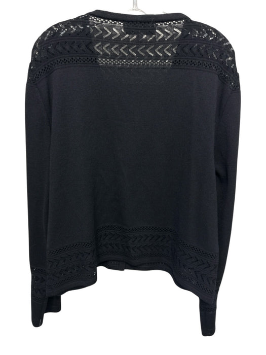 St. John Collection Size 16 Black No Fabric Tag Rib Knit Gold Buttons Sweater Black / 16