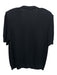 St. John Basics Size L Black Wool Blend Short Sleeve Padded Shoulders Sweater Black / L
