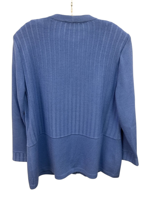 St John Collection Size Est xl Periwinkle Blue Wool Cable Knit Cardigan Periwinkle Blue / Est xl