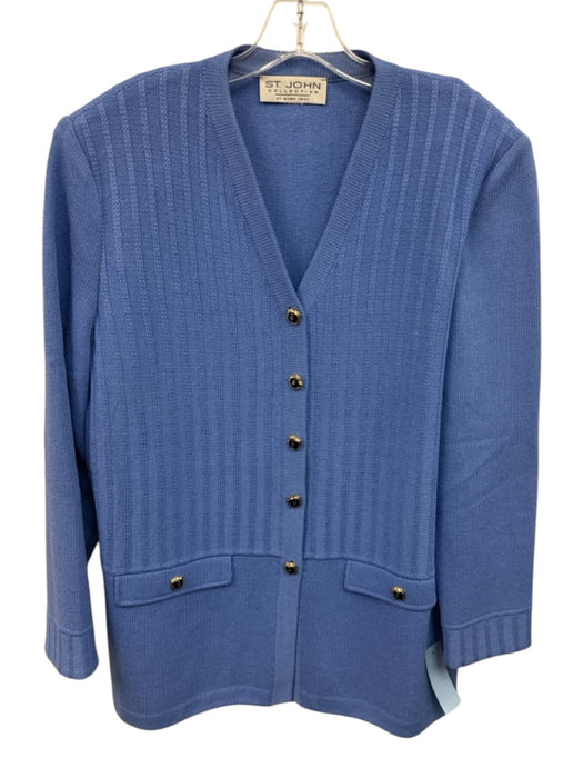 St John Collection Size Est xl Periwinkle Blue Wool Cable Knit Cardigan Periwinkle Blue / Est xl