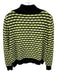 St John Sport Size XL Black & Green Wool Knit Striped Shoulder Pads Jacket Black & Green / XL