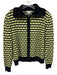 St John Sport Size XL Black & Green Wool Knit Striped Shoulder Pads Jacket Black & Green / XL