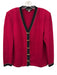 St John Collection Size 12 Red, Black, Gold Wool Knit Bamboo Detail Cardigan Red, Black, Gold / 12