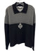 St John Collection Size L Black & White Wool Knit Logo Ribbed Collar Sweater Black & White / L