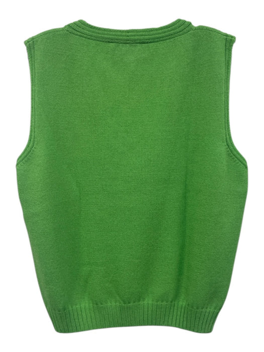 St John Collection Size M Lime Green Wool Sleeveless Cable Knit Detail Top Lime Green / M
