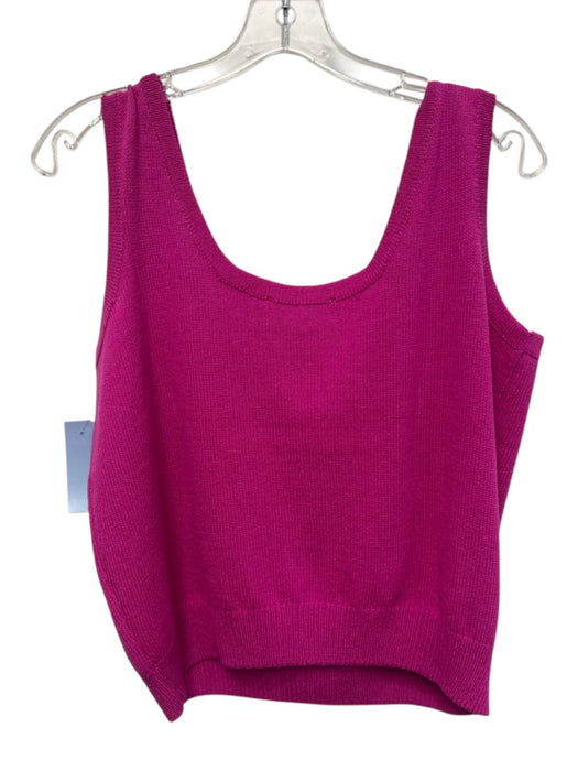 St John Collection Size L Hot pink Wool Sleeveless Knit Scoop Neck Tank Top Hot pink / L