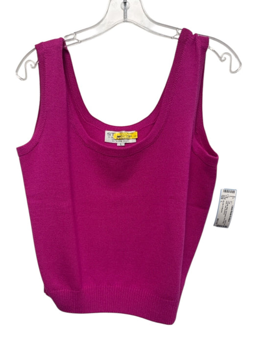 St John Collection Size L Hot pink Wool Sleeveless Knit Scoop Neck Tank Top Hot pink / L