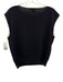 St John Size L Black & White Wool Knit Contrast Trim high neck Sleeveless Top Black & White / L