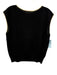 St John Size L Black & White Wool Knit Contrast Trim high neck Sleeveless Top Black & White / L
