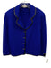 St John Collection Size L Royal Blue Wool Short Sleeve Ribbed Mock Turtle Top Royal Blue / L