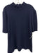 St John Basics Size L Navy Blue Wool Short Sleeve Knit Mock Turtle Back Zip Top Navy Blue / L