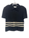 St. John Collection Size L Black, White, Gold Wool & Rayon Short Sleeve Knit Top Black, White, Gold / L