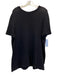 St. John Basics Size L Black Wool & Rayon Short Sleeve Back Zip Knit Top Black / L