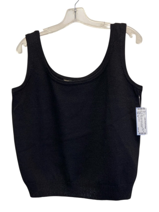 St. John Basics Size M Black Wool & Rayon Sleeveless Knit Scoop Neck Tank Top Black / M