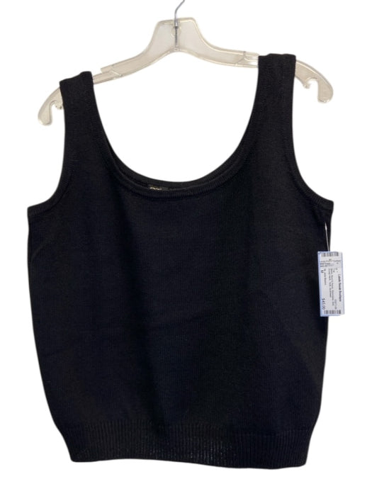 St. John Basics Size M Black Wool & Rayon Sleeveless Knit Scoop Neck Tank Top Black / M