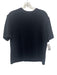 St. John Basics Size L Black Wool & Rayon Short Sleeve High Neck Knit Top Black / L