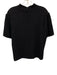 St. John Basics Size L Black Wool & Rayon Short Sleeve Scallop Hem high neck Top Black / L