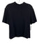 St. John Basics Size L Black Wool & Rayon Short Sleeve Scallop Hem high neck Top Black / L