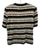 St. John Collection Size L Black, Blue, Brown Wool & Rayon Short Sleeve Knit Top Black, Blue, Brown / L