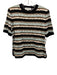 St. John Collection Size L Black, Blue, Brown Wool & Rayon Short Sleeve Knit Top Black, Blue, Brown / L