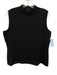 St. John Size L Black Wool & Rayon Sleeveless Knit Back Zip High Neck Top Black / L