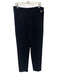 St. John Basics Size 14 Black Wool & Rayon Elastic Waist Knit Gold Logo Pants Black / 14