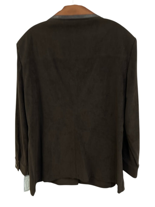 St. John Sport Size XL Brown Multi Polyester & Polyurethane Faux Suede Jacket Brown Multi / XL