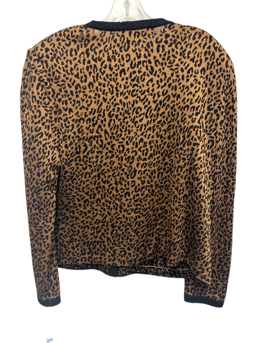 St. John Collection Size 12 Black & Brown Wool & Rayon Long Sleeve Cardigan Black & Brown / 12
