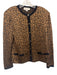 St. John Collection Size 12 Black & Brown Wool & Rayon Long Sleeve Cardigan Black & Brown / 12
