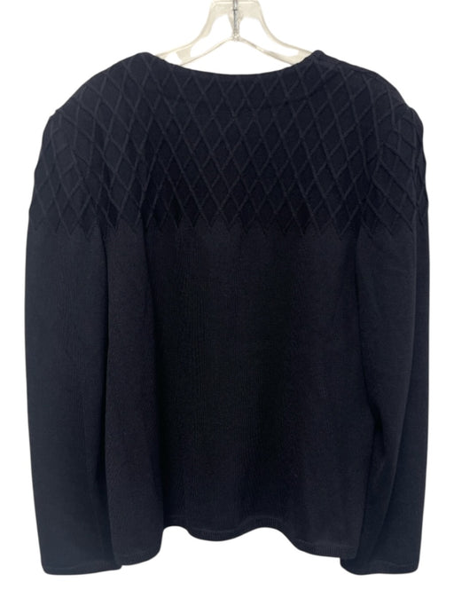 St. John Collection Size XL Navy Blue Wool & Rayon Long Sleeve Textured Cardigan Navy Blue / XL