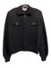 St. John Collection Size M Black Wool & Rayon Shoulder Pads Knit Zip Up Jacket Black / M