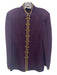 St. John Collection Size 12 Purple & Gold Wool & Rayon Mock Neck Zip Up Jacket Purple & Gold / 12