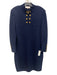 St. John Collection Size 16 Navy blue & gold Wool & Rayon stand collar Dress Navy blue & gold / 16