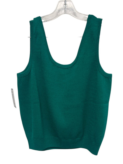 St. John Collection Size M/12 Teal Green Wool & Rayon Sleeveless Tank Skirt Set Teal Green / M/12