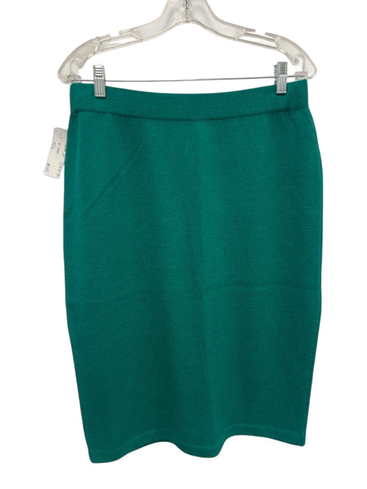 St. John Collection Size M/12 Teal Green Wool & Rayon Sleeveless Tank Skirt Set Teal Green / M/12