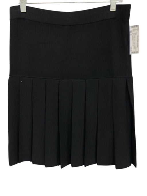 St. John Basics Size M Dark Brown Wool & Rayon Pleated Elastic Waist Skirt Dark Brown / M
