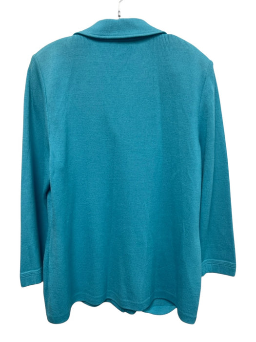 St John Collection Size 16/12 Aqua Blue Wool Blend Elastic Waist Pant Set Aqua Blue / 16/12