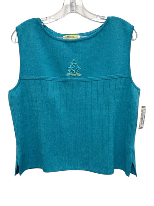 St John Collection Size 16/12 Aqua Blue Wool Blend Elastic Waist Pant Set Aqua Blue / 16/12