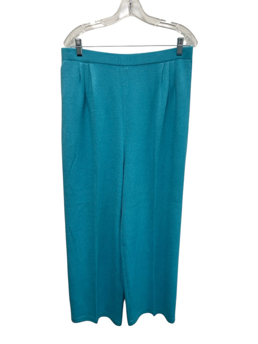 St John Collection Size 16/12 Aqua Blue Wool Blend Elastic Waist Pant Set Aqua Blue / 16/12