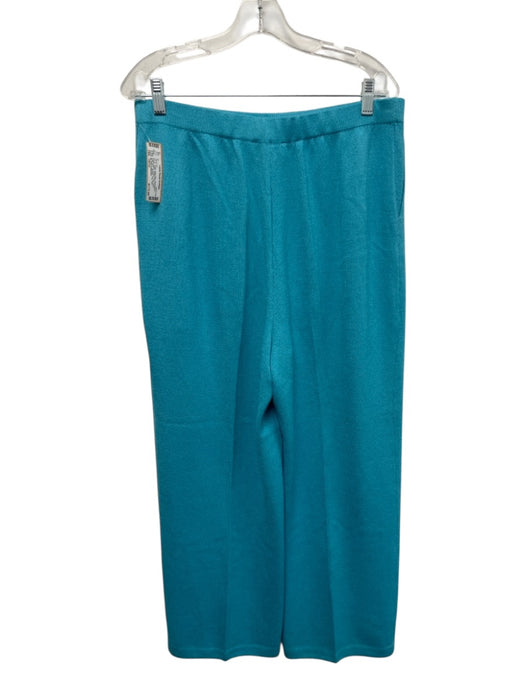 St John Collection Size 16/12 Aqua Blue Wool Blend Elastic Waist Pant Set Aqua Blue / 16/12