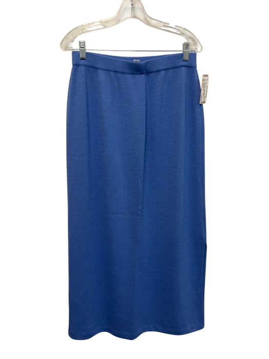 St John Evening Size 12/14 Periwinkle Blue Wool Blend Square Neck Maxi Skirt Set Periwinkle Blue / 12/14