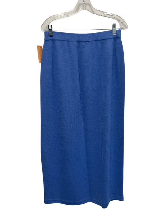 St John Evening Size 12/14 Periwinkle Blue Wool Blend Square Neck Maxi Skirt Set Periwinkle Blue / 12/14