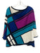 St John Collection Size XL Blue, Purple, Teal Wool Blend Long Sleeve Knit Top Blue, Purple, Teal / XL