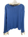 St John Sport Size XL Periwinkle Blue Wool Blend Long Sleeve Contrast Collar Top Periwinkle Blue / XL