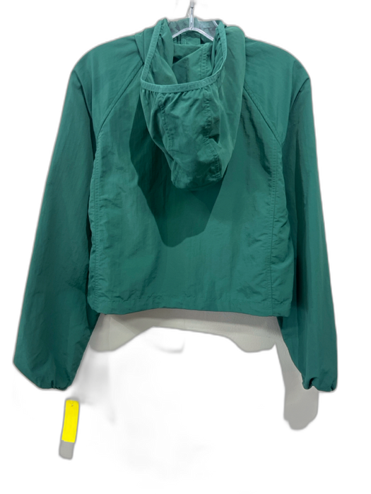 Athleta Size XS Green Nylon Blend Front Zip Hood Crop Zip Pocket Jacket Green / XS