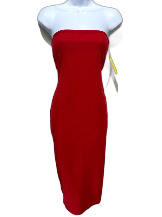 Beyond Yoga Size S Red Polyester & Elastane Stretch Strapless Built In Bra Dress Red / S