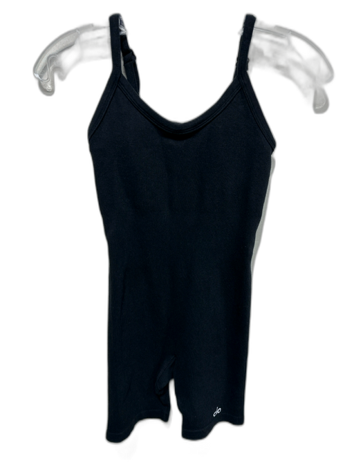 Alo Size XXS Black Nylon Blend Ribbed Athletic Cups Onesie Romper Black / XXS