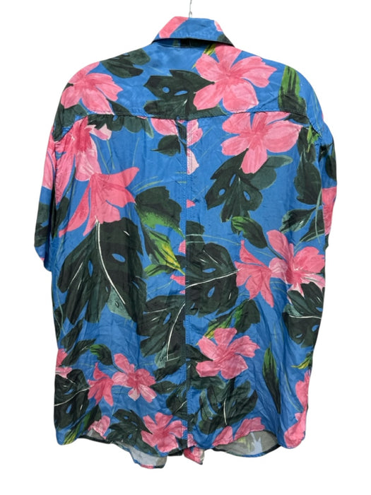 Left On Friday Size Est S Blue & Multi Short Sleeve Tropical Print Short Set Blue & Multi / Est S