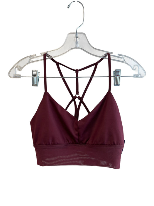 Alo Size XXS Maroon No Fabric Tag Ankle Length Bra Top Mesh Accent Athletic Set Maroon / XXS