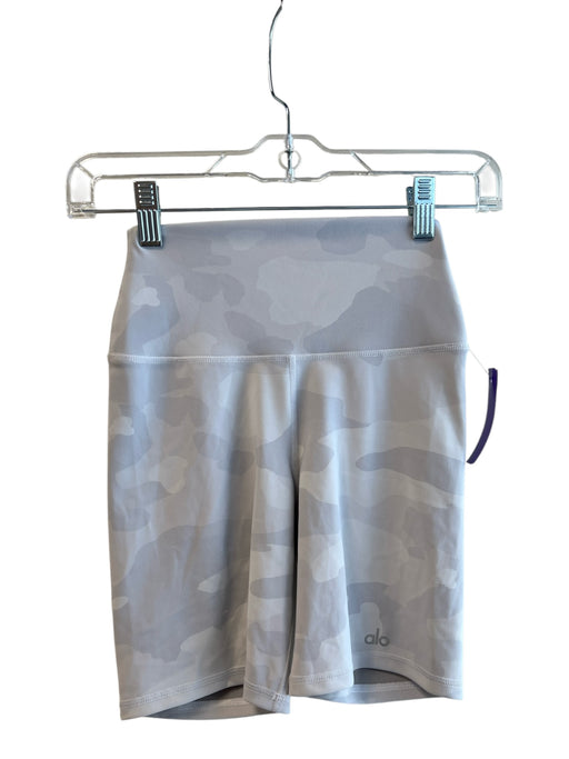 Alo Size XXS Light Gray No Fabric Tag Camoflage Wide Waist Band Athletic Shorts Light Gray / XXS